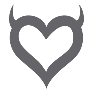 Heart With Horns Decal (Grey)